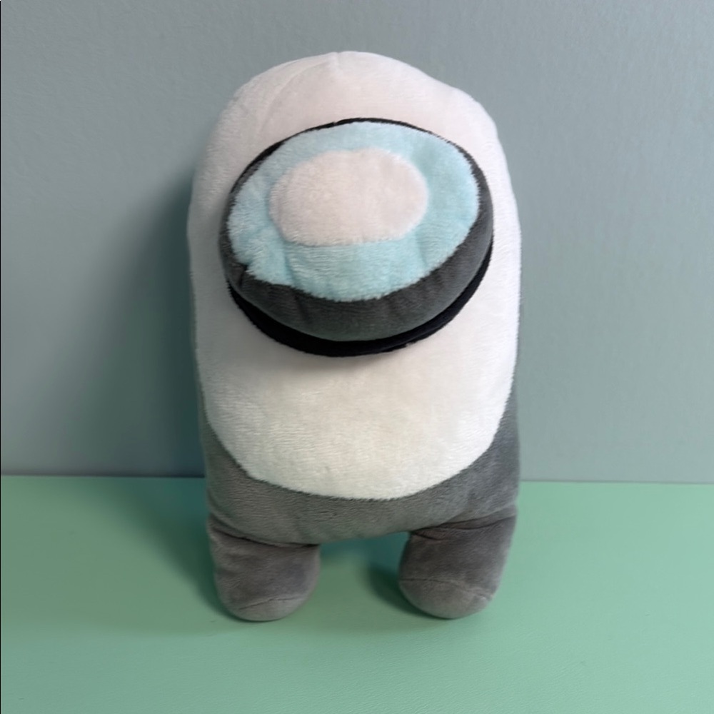 Among Us Grey and White Plush, 8” Tall Kids Plush Toy, Plush Stuffed Animal